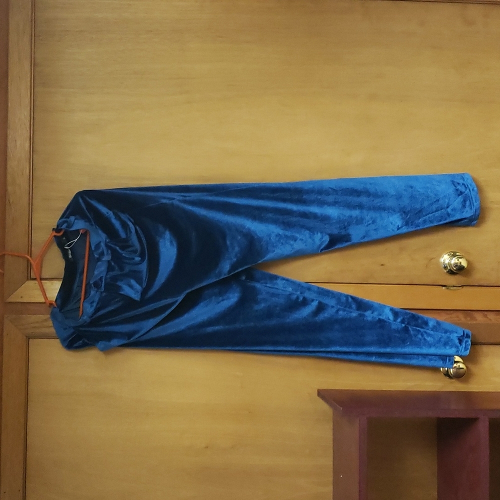 Urban Coco XL (fits like M) Teal Velvet Dress Pants